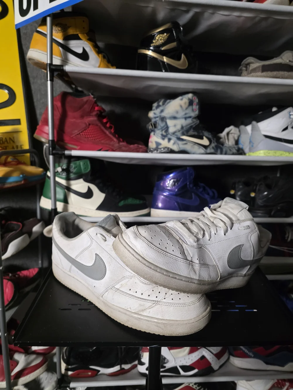 🔥 Nike Court Vision Low Men's Size 11.5 White and Gray Low-Top Sneakers